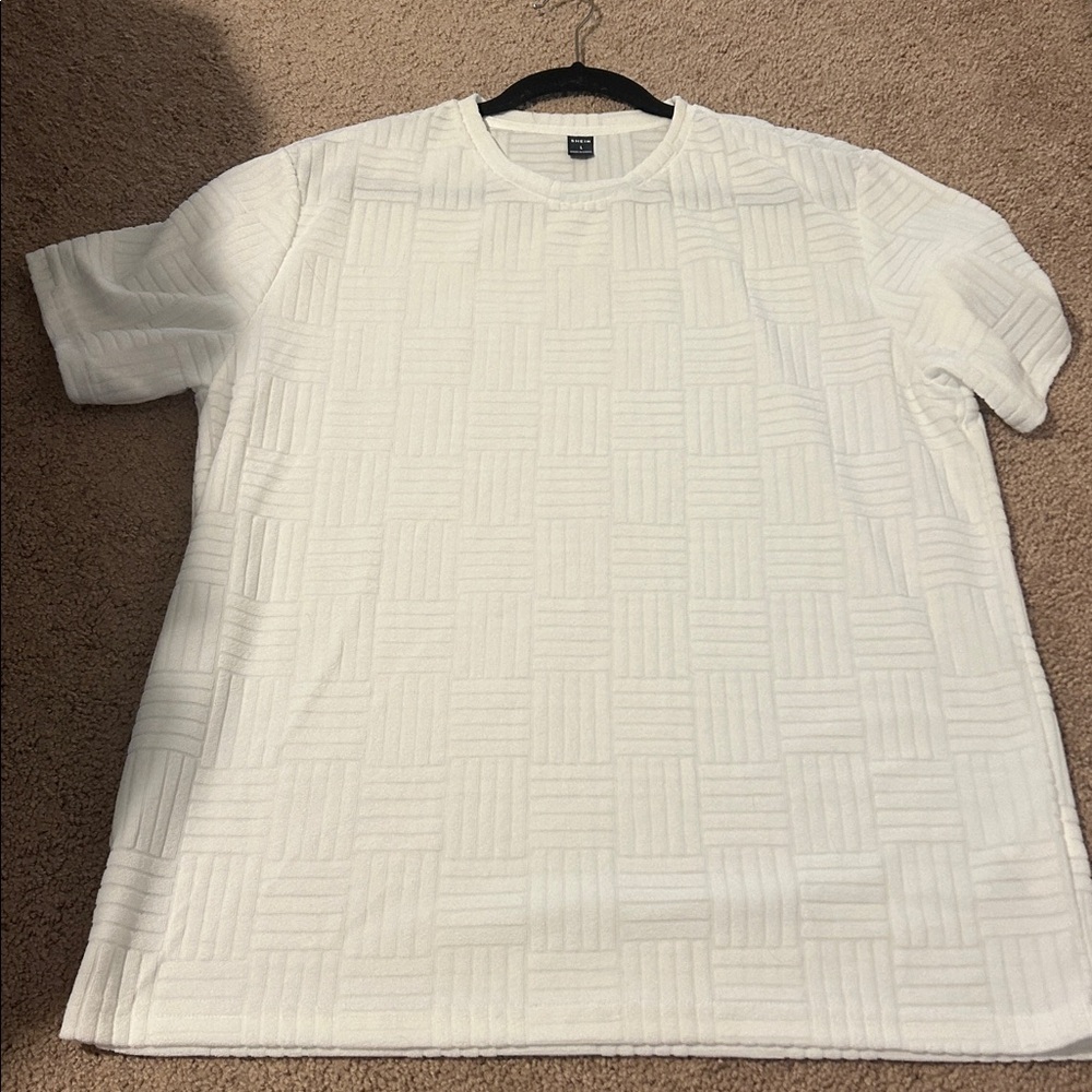 Men’s White Textured T-Shirt